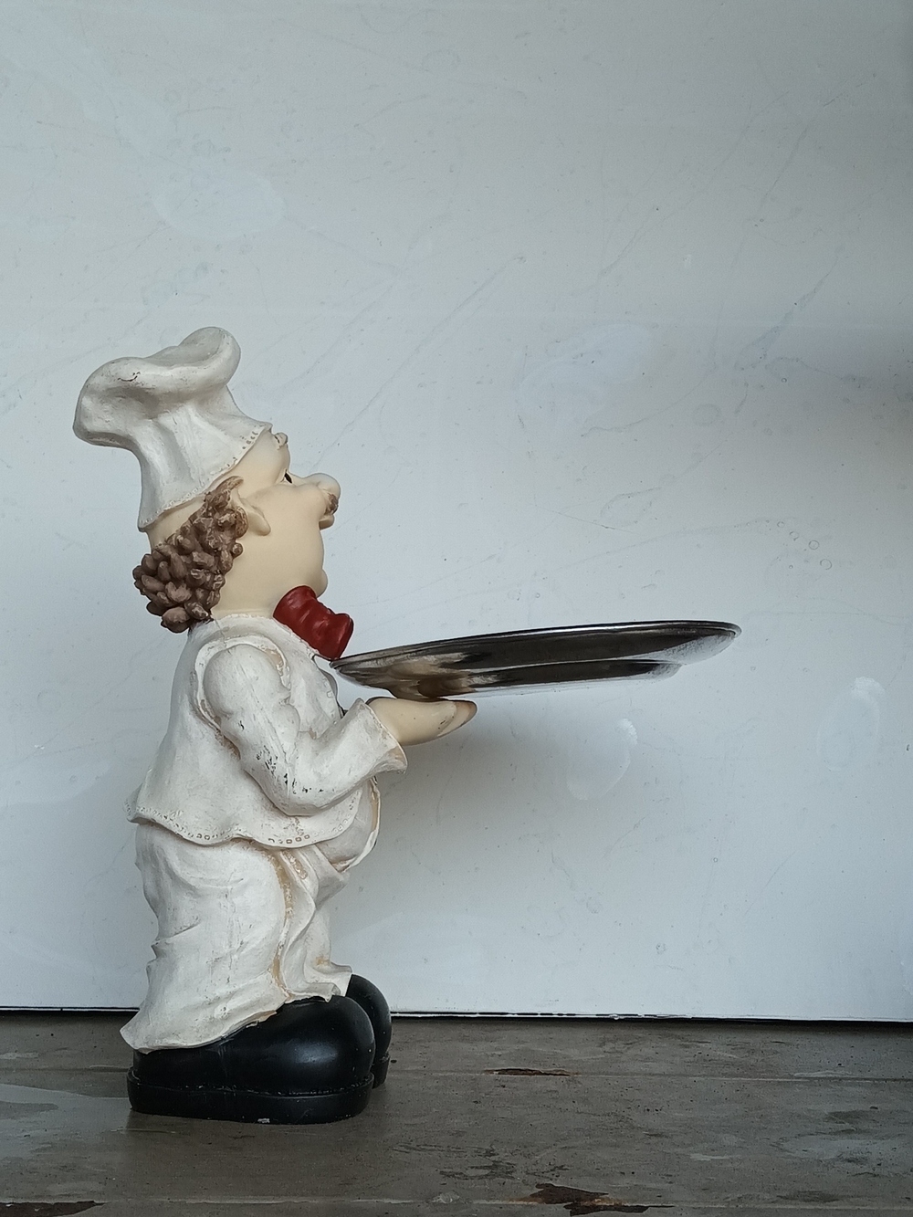 Vtg Italian Fat Chef Resin Figurine StatueW/Platter Kitchen Restaurant Decor - Picture 4 of 8